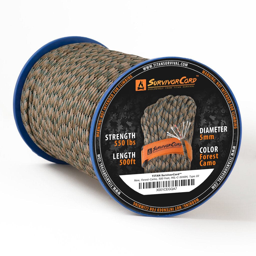 SurvivorCord Forest-Camo, Military-Grade Survival Paracord